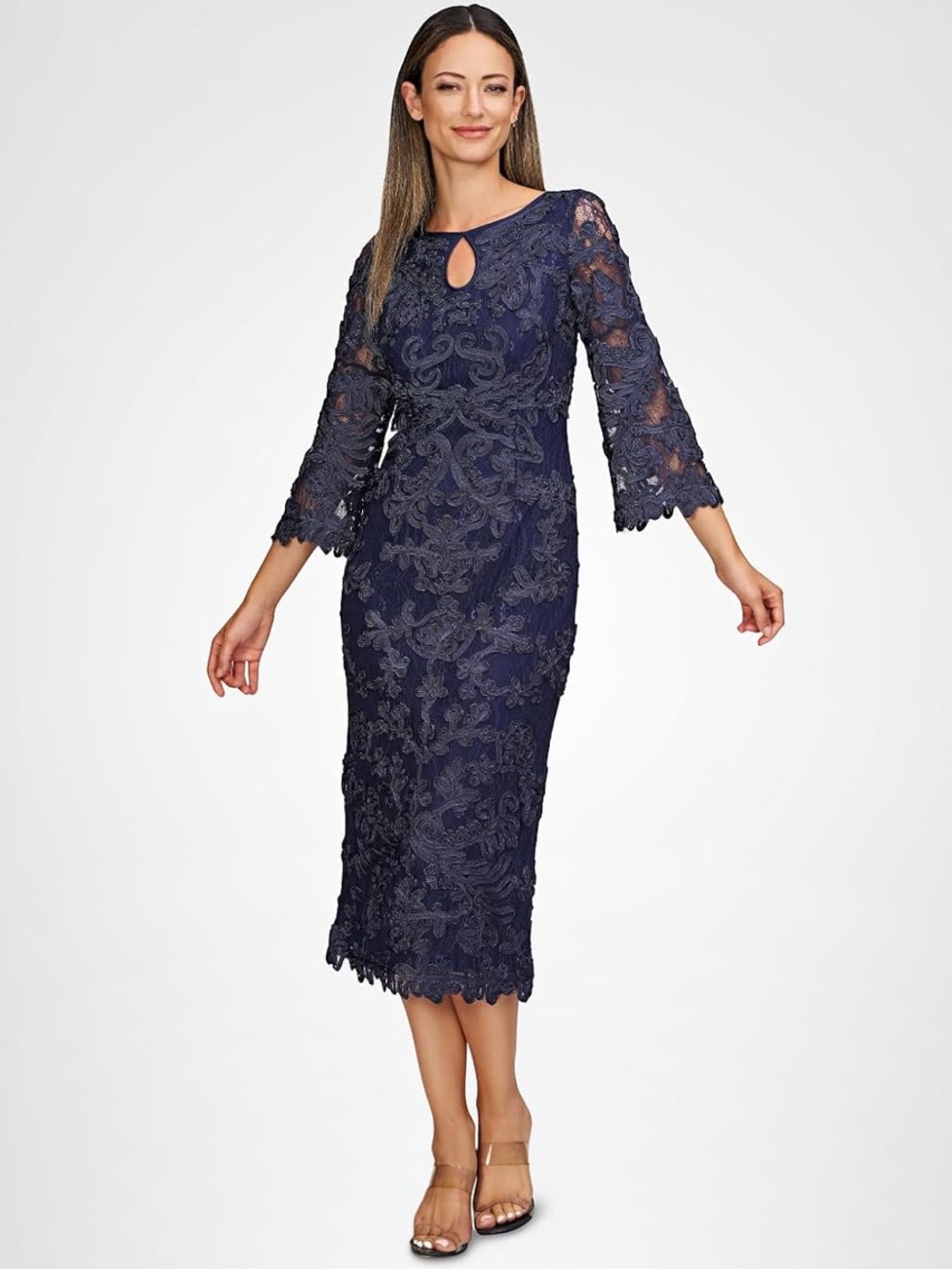 JS Collections Women's Perla Soutache Midi Dress - Size 4